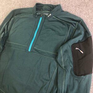 Oros Apparel 1/4 Zip Pullover Mens Large Green Padded Outdoor Hiking Performance